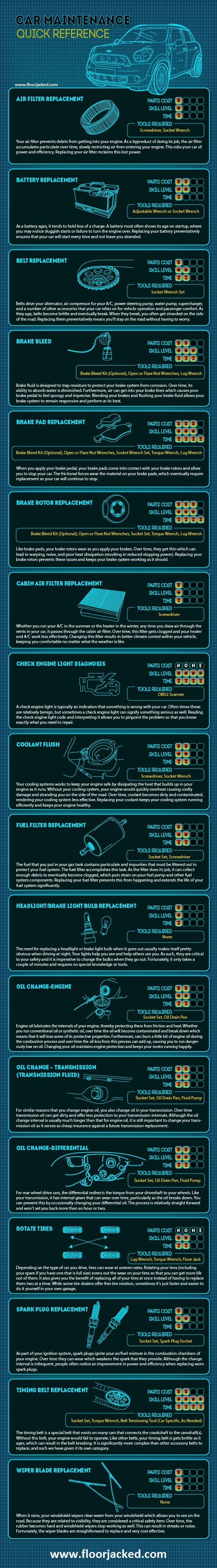 Car Maintenance Quick Reference Infographic